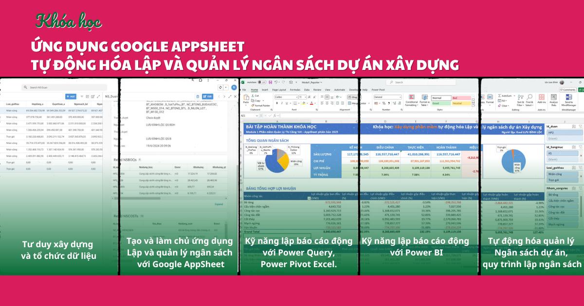 Ứng dụng Google AppSheet Tự động hóa Lập và Quản lý ngân sách dự án xây dựng